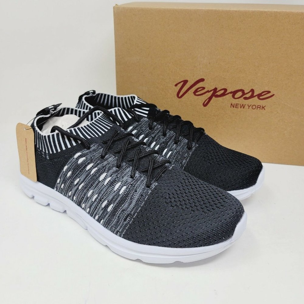 Vepose Women's Sneakers Size 8 Black Fashion Casual Shoes